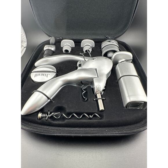 Houdini Zip Kit 8-Piece Wine Bottle Opener Set Open Box Never Used With Case - Picture 7 of 7